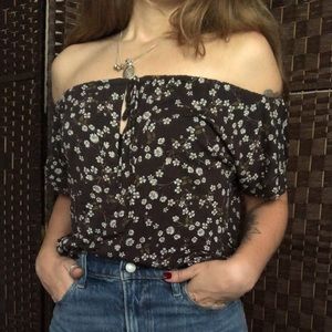 Cherry blossom off the shoulder top